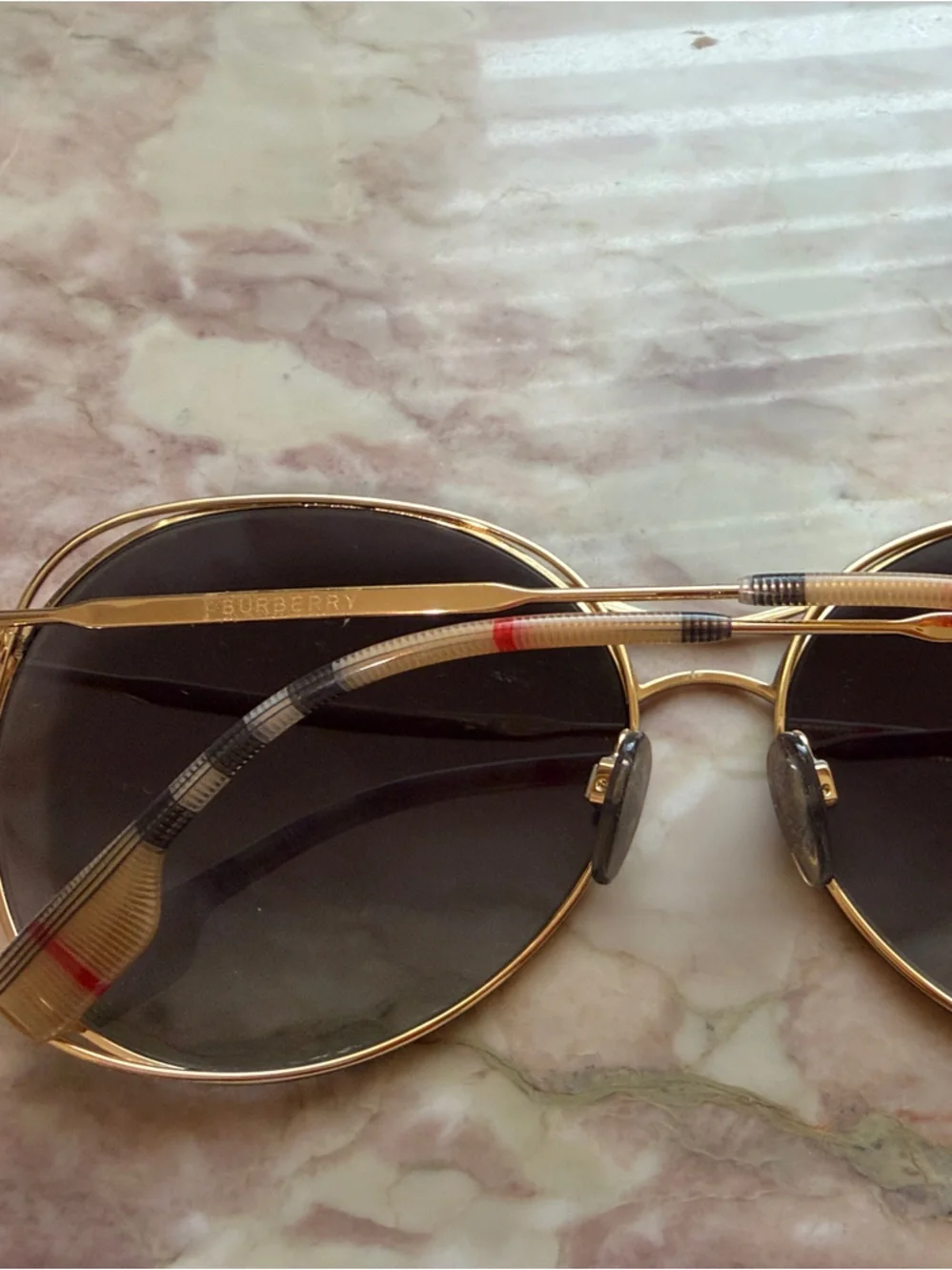 Gold Frame Round Women's Sunglasses - Gray Lenses